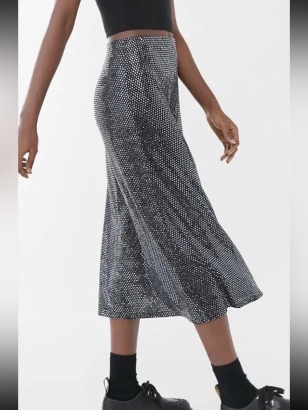 Urban Outfitters Sequin Sparkly Disco Midi Skirt Women’s Size Small Like New